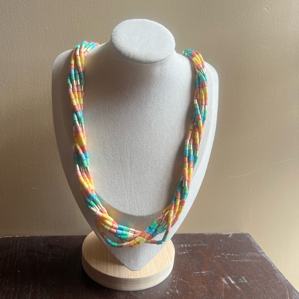 Vintage Multicolor Beaded Necklace